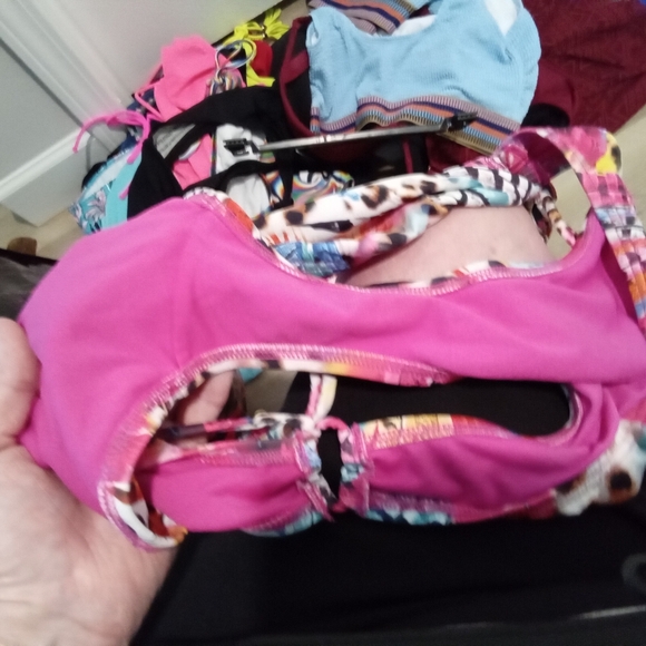 Kenneth Cole Reaction Feather Floral Animal Print Colorful Bikini Set Size L - Picture 10 of 14